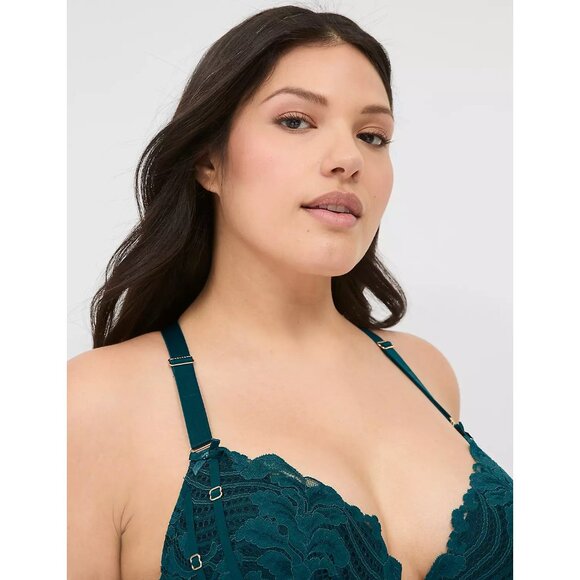 Lane Bryant Cacique Front Close Lace Back Boost Plunge Bra 42DDD - Picture 4 of 5